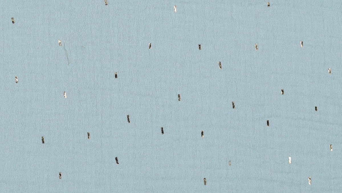 Tecido Musselina Foil Ciano/ Dourado - Image 4